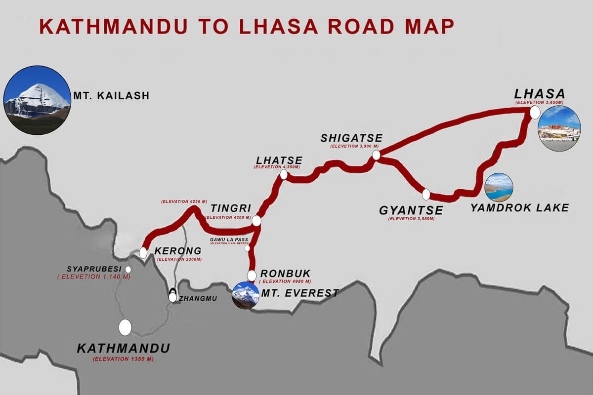 Kailash Mansarovar Yatra route