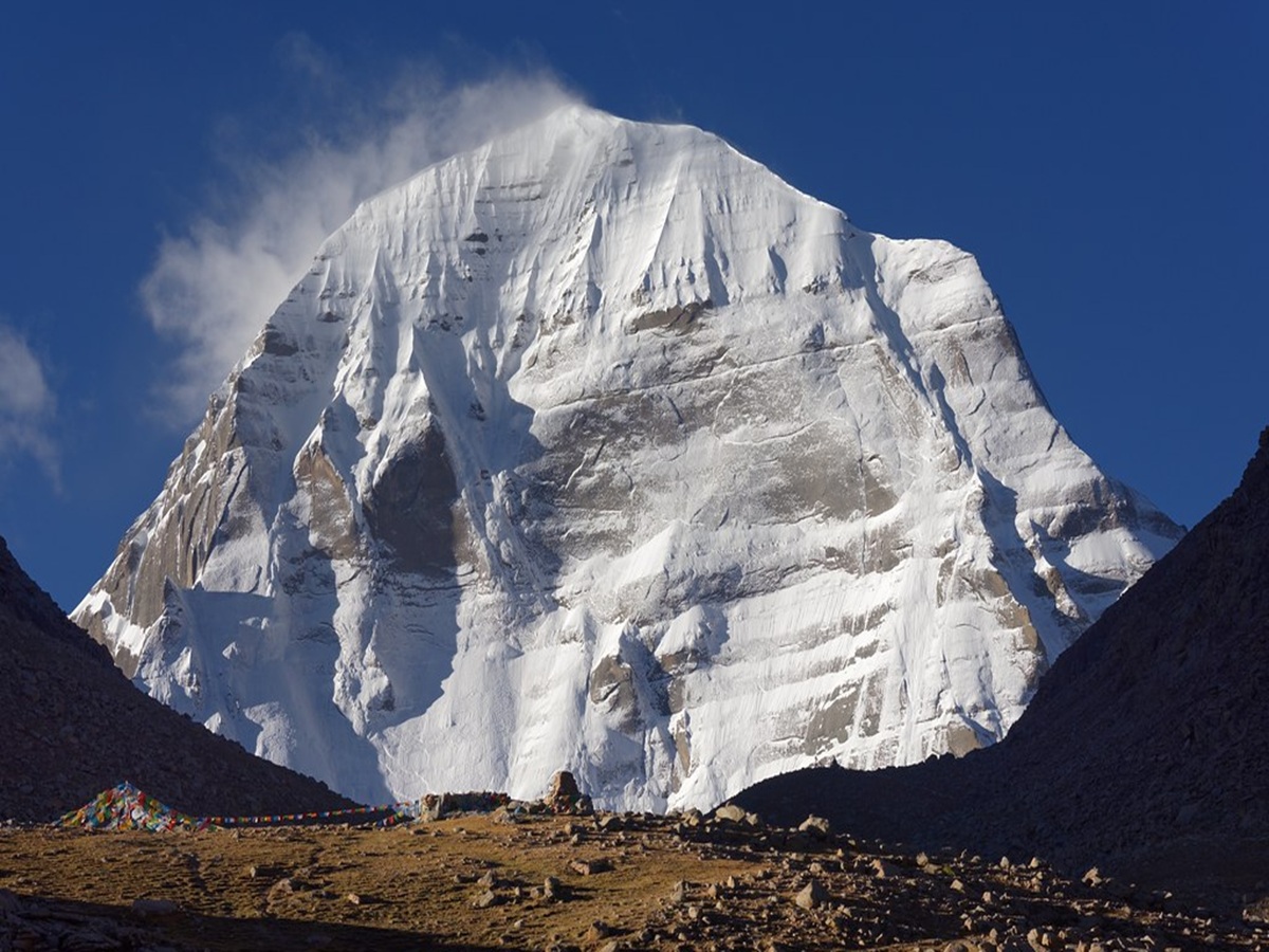 North face of Mount Kailash 6638m in Tibet during clear mountain weather