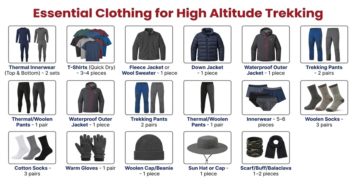 Diffrent Clothes To pack for Kailash Trip