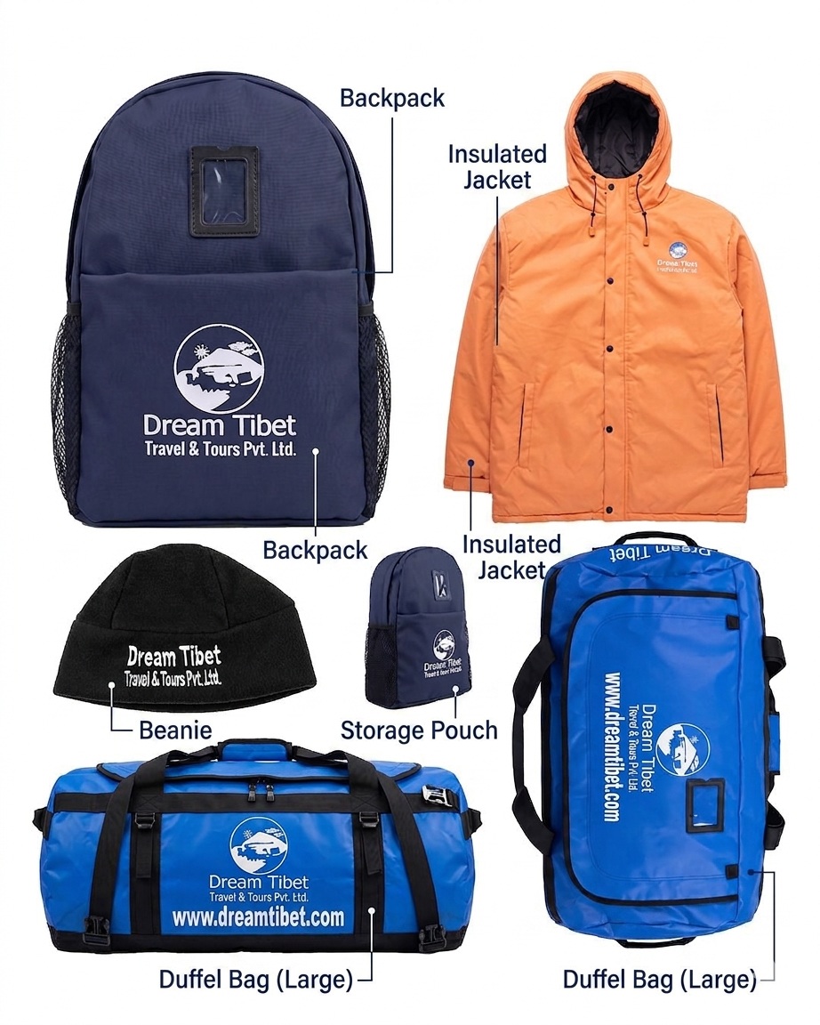 Items provided By Dream Tibet and Travel Company for kailash Pilgrims