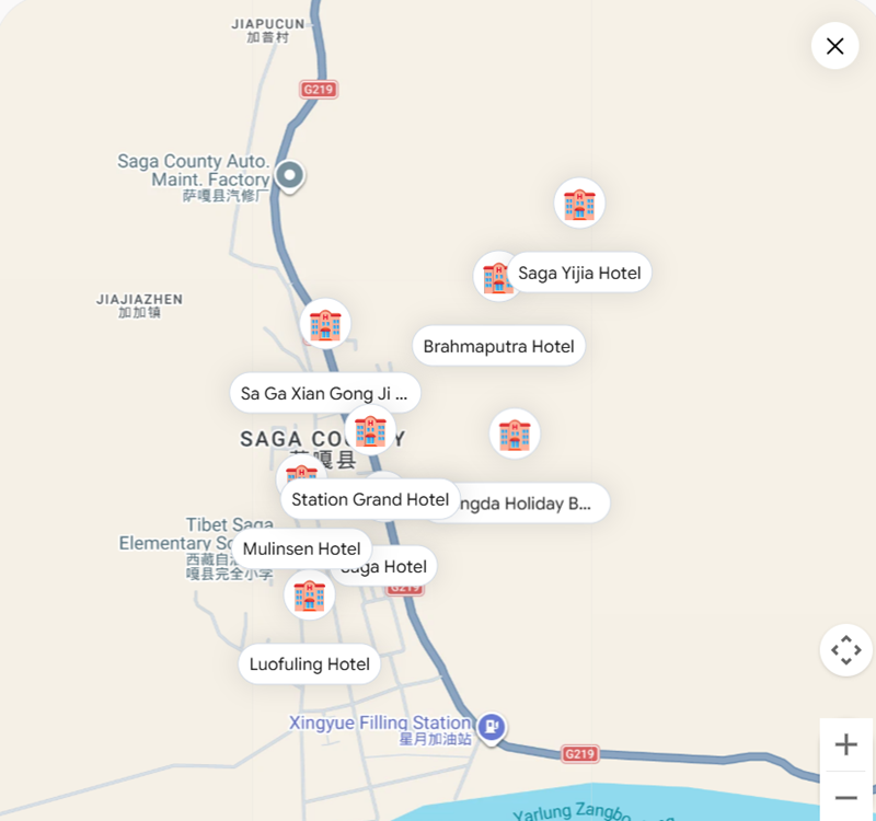 Accommodation around saga Tibet