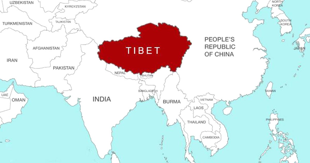 Geography of Tibet, Location of Tibet in World Map